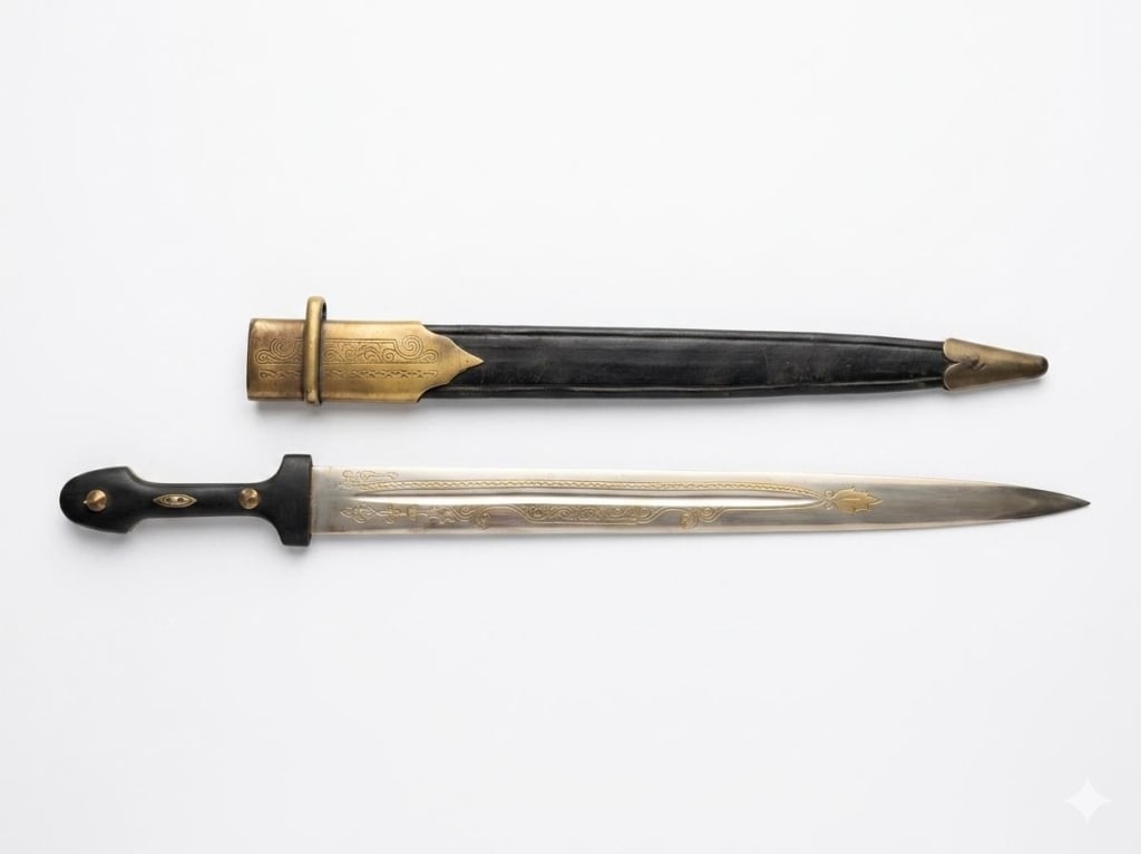 19th.C Ottoman Turkish Inlaid Kama Dagger (1 of 11)