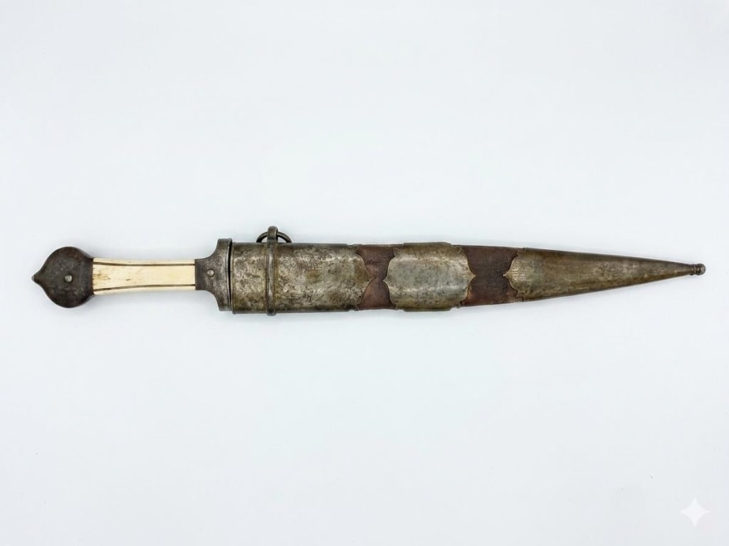 19th.C Russian Caucasian Kindjal w Silver Mount (1 of 10)