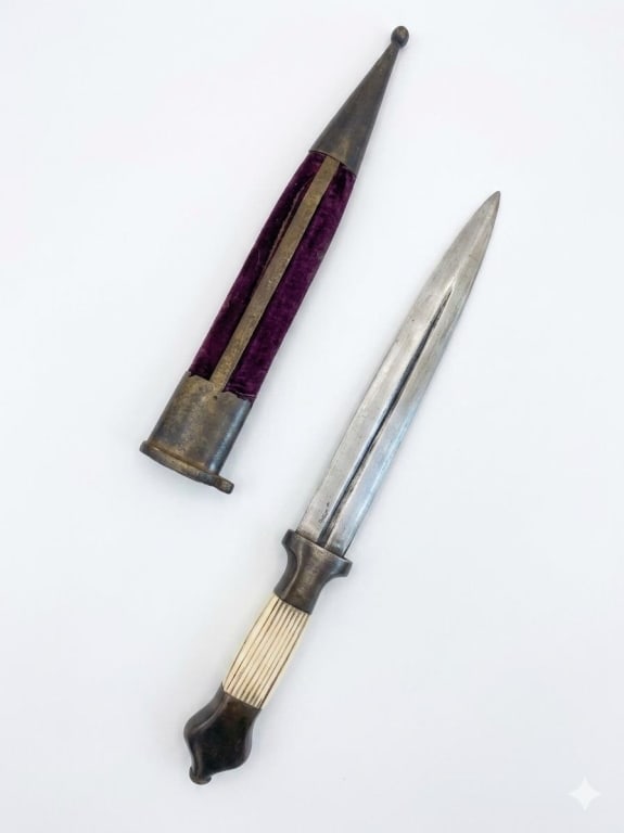 19th.C Russian Tula hunting Dagger w Scabbard (1 of 9)