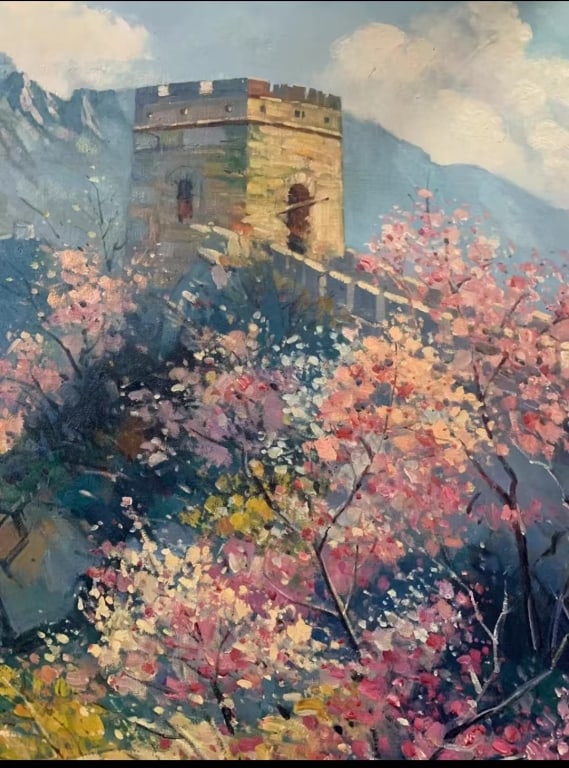 Oil painting depicting the Great Wall of China in (1 of 4)
