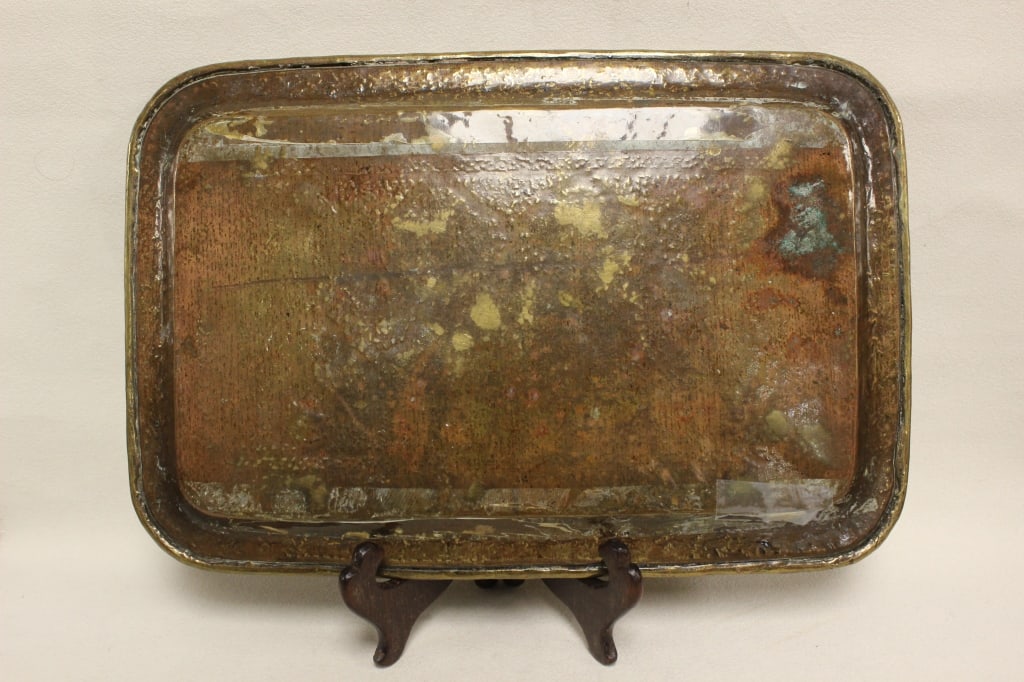 Rectangular Qajar Persian Tray and Circular Cairow - 13