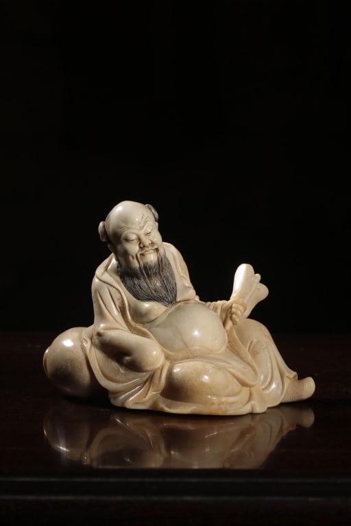 Chinese Furong Soapstone Carved Figural. (1 of 9)