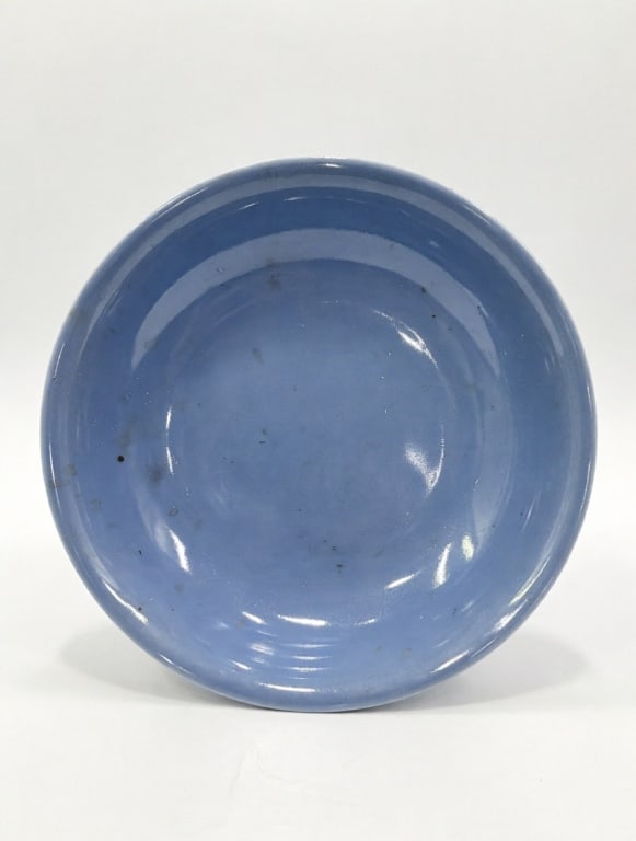 Chinese lavender-blue monochrome glaze Plate,Mark (1 of 3)
