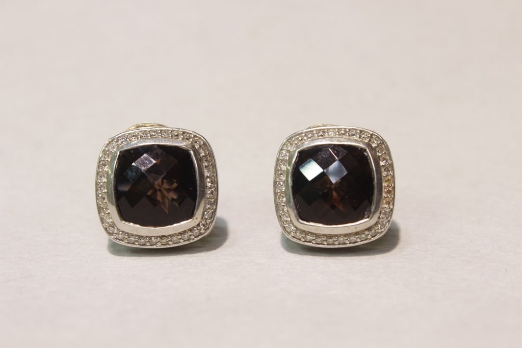 David Yurman Albion Stud Silver Earrings, Pair. (1 of 5)