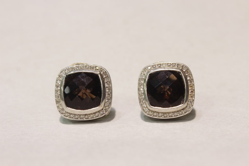 David Yurman Albion Stud Silver Earrings, Pair. - 2