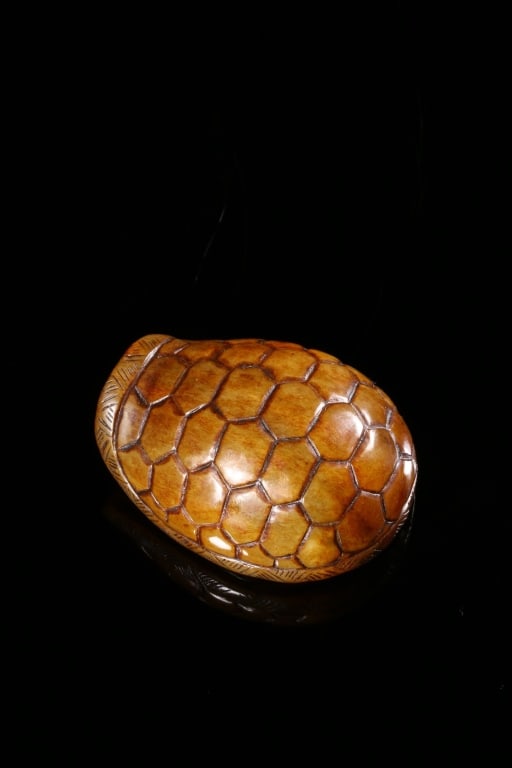 Chinese Jade Carved Turtle Shell - 2