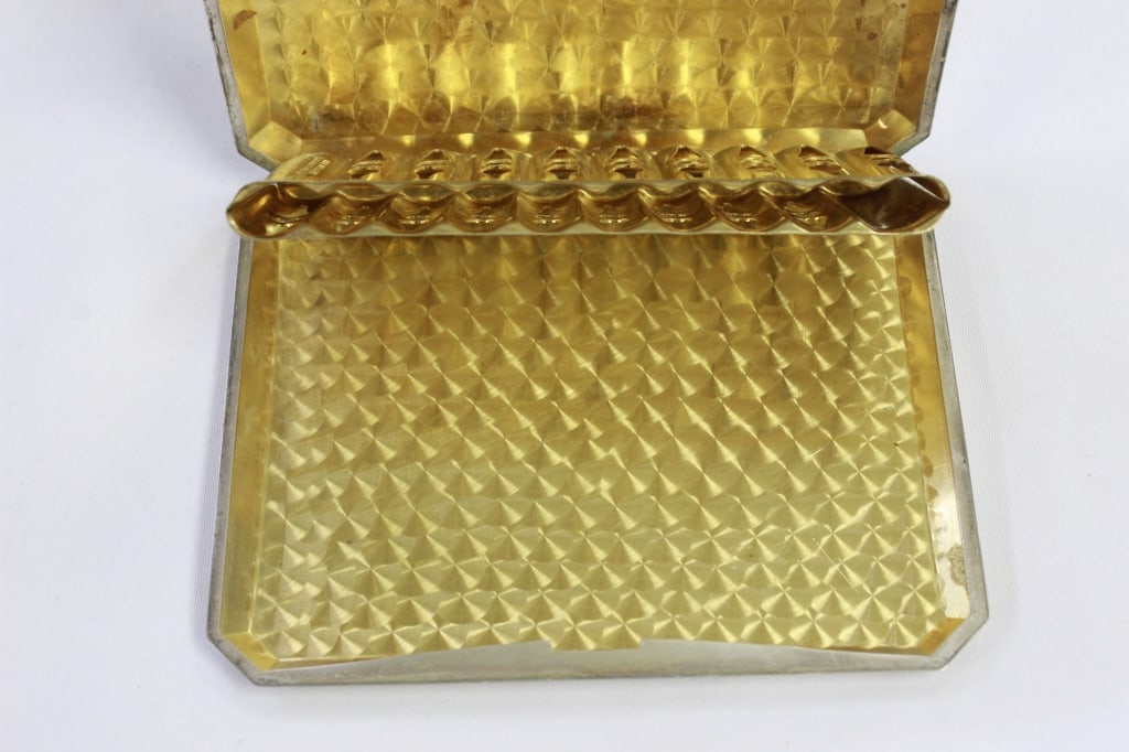 luxury rectangular sterling silver cigarette case - 7