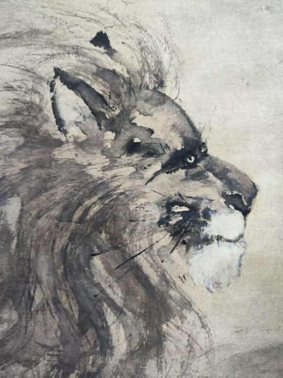 Chinese Ink Color Hanging Scroll Painting: Dimension: