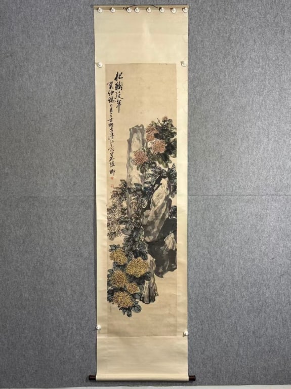 Chinese Hand Paint Hanging Scroll Painting: Dimension: