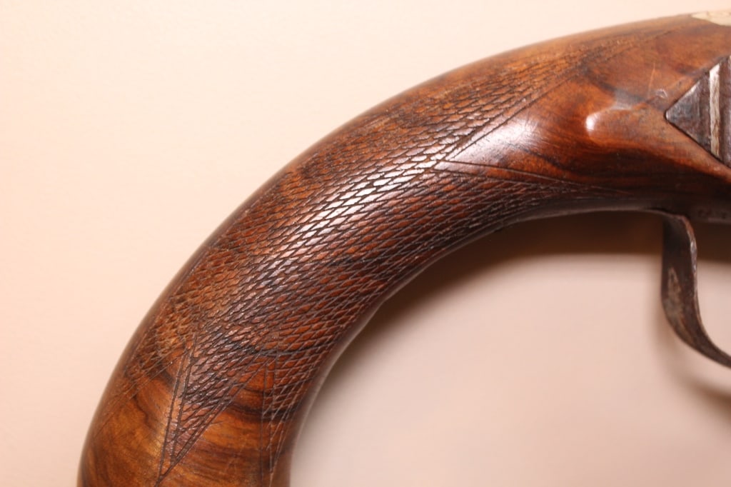 19th.C percussion cap muzzleloading pistol - 7