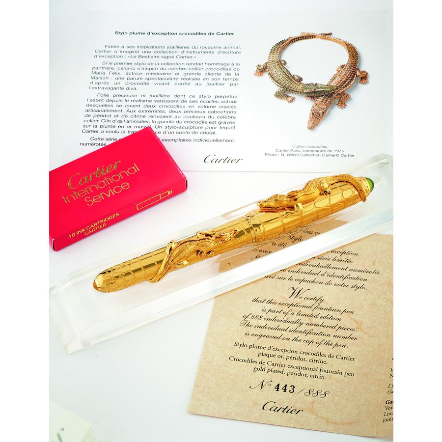 STYLO-PLUME PLAQUÉ OR,SIGNÉ CARTIER,LIGNE (1 of 1)