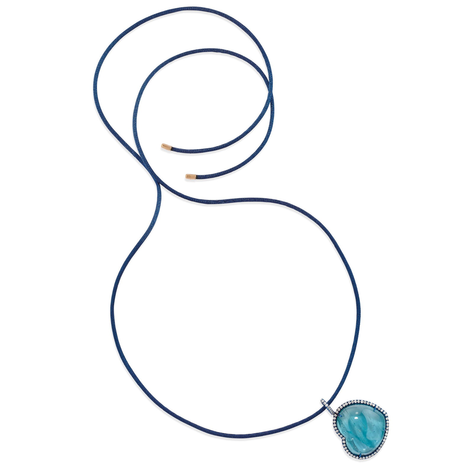 PENDENTIF EN TITANE, OR, AIGUE-MARINE ET DIAMANTS, (1 of 1)