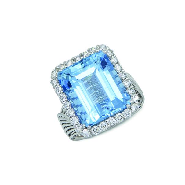 BAGUE EN OR, AIGUE-MARINE ET DIAMANTS (1 of 1)