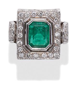 BAGUE Ã‰MERAUDE ET DIAMANTS (1 of 1)