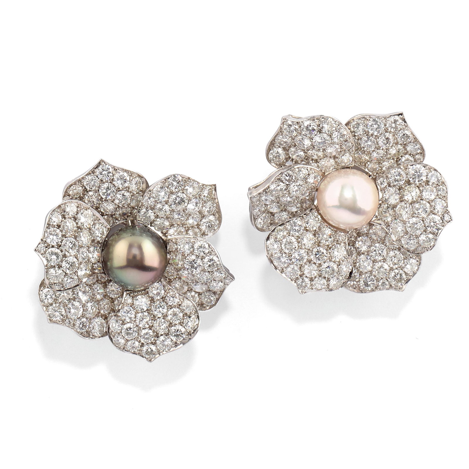PAIRE DE BROCHES/BOUCLES D'OREILLES EN PLATINE, OR, (1 of 1)