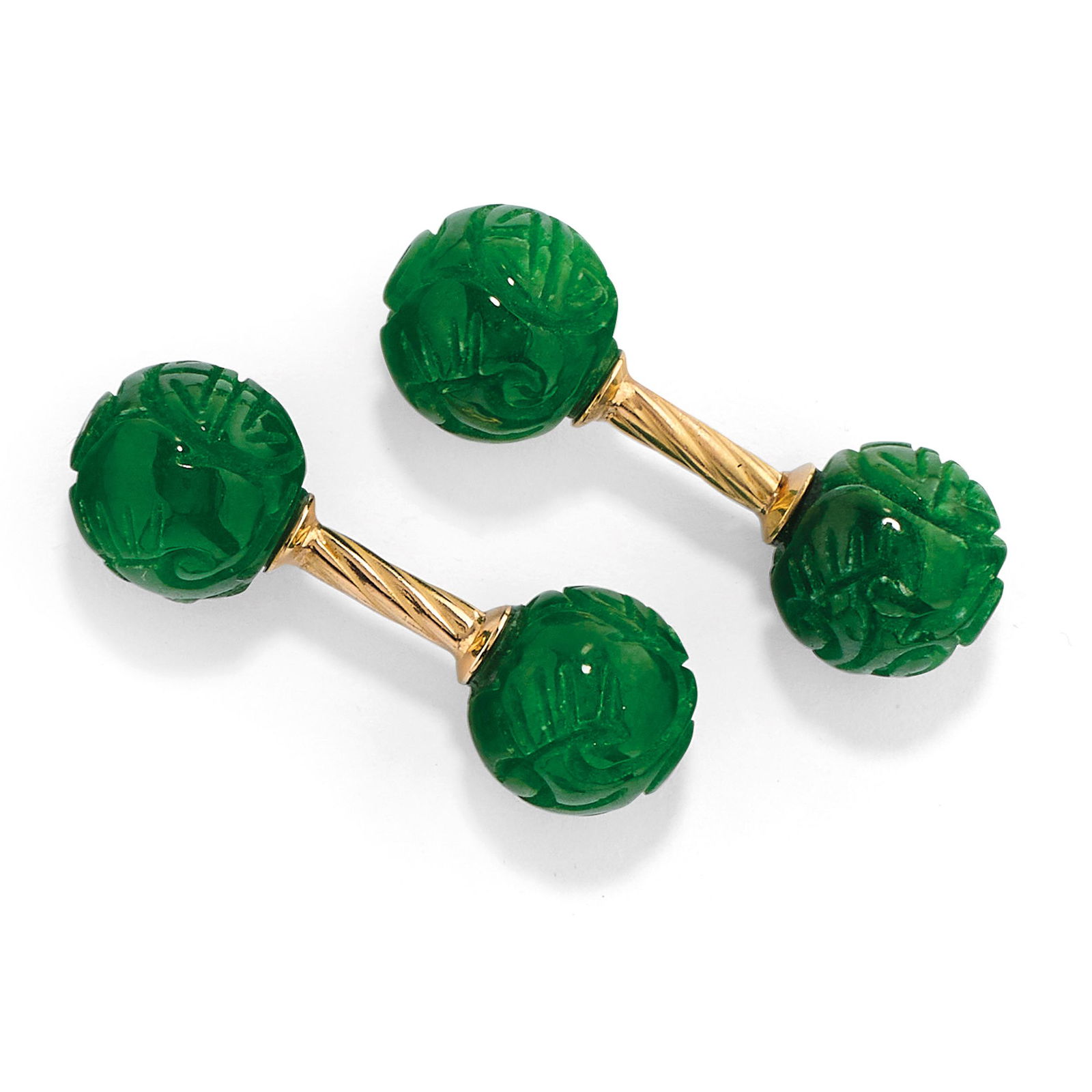 PAIRE DE BOUTONS DE MANCHETTES EN OR ET JADEITE (1 of 1)