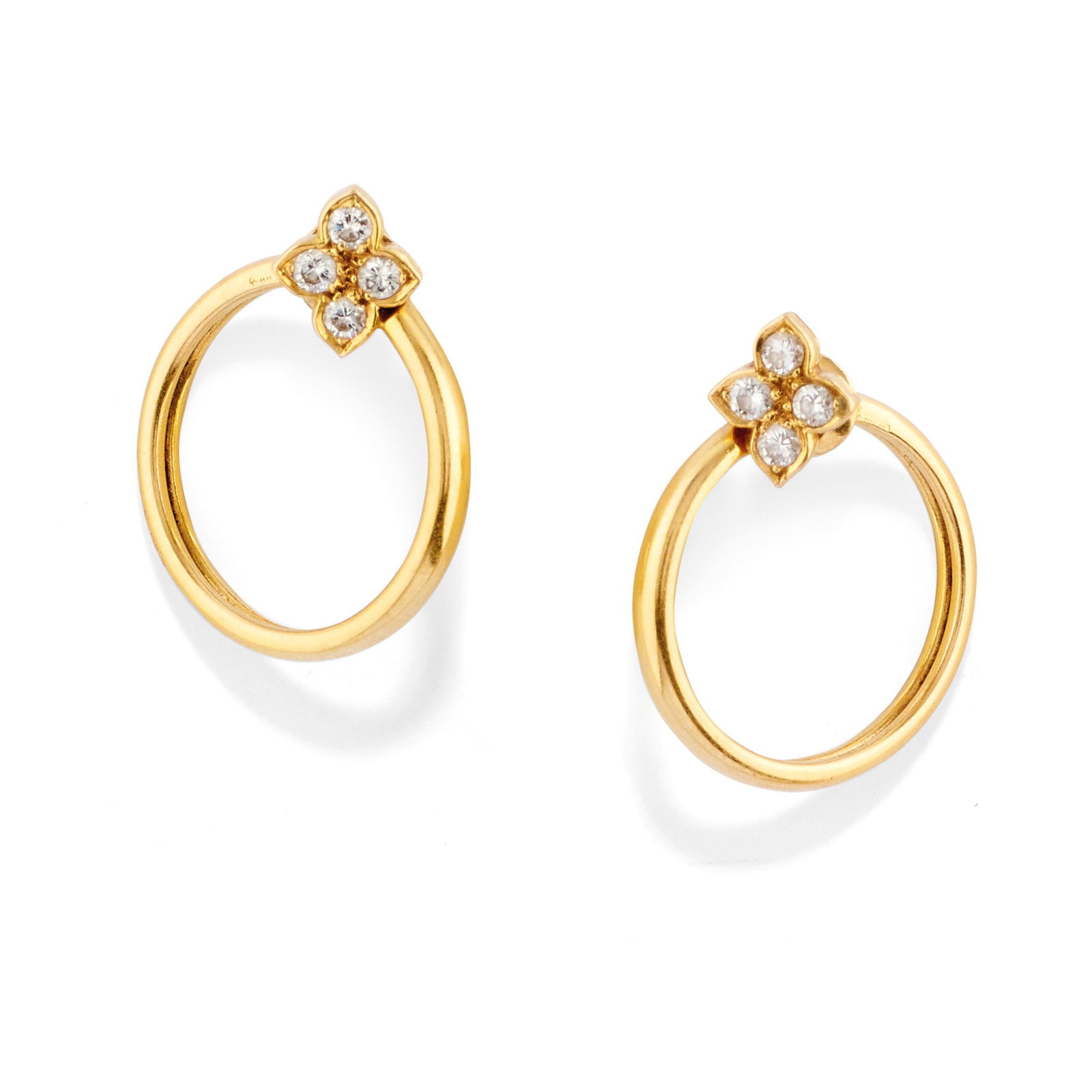 PAIRE DE BOUCLES D'OREILLES CRÃ‰OLES EN OR ET (1 of 2)