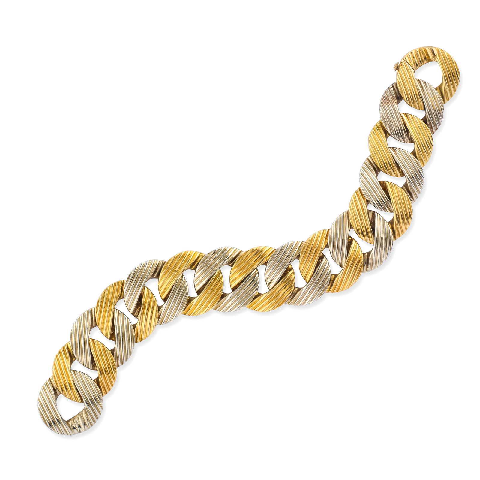 RACELET SEMI-ARTICULÃ‰ EN OR DE DEUX TONS, SIGNÃ‰ (1 of 1)