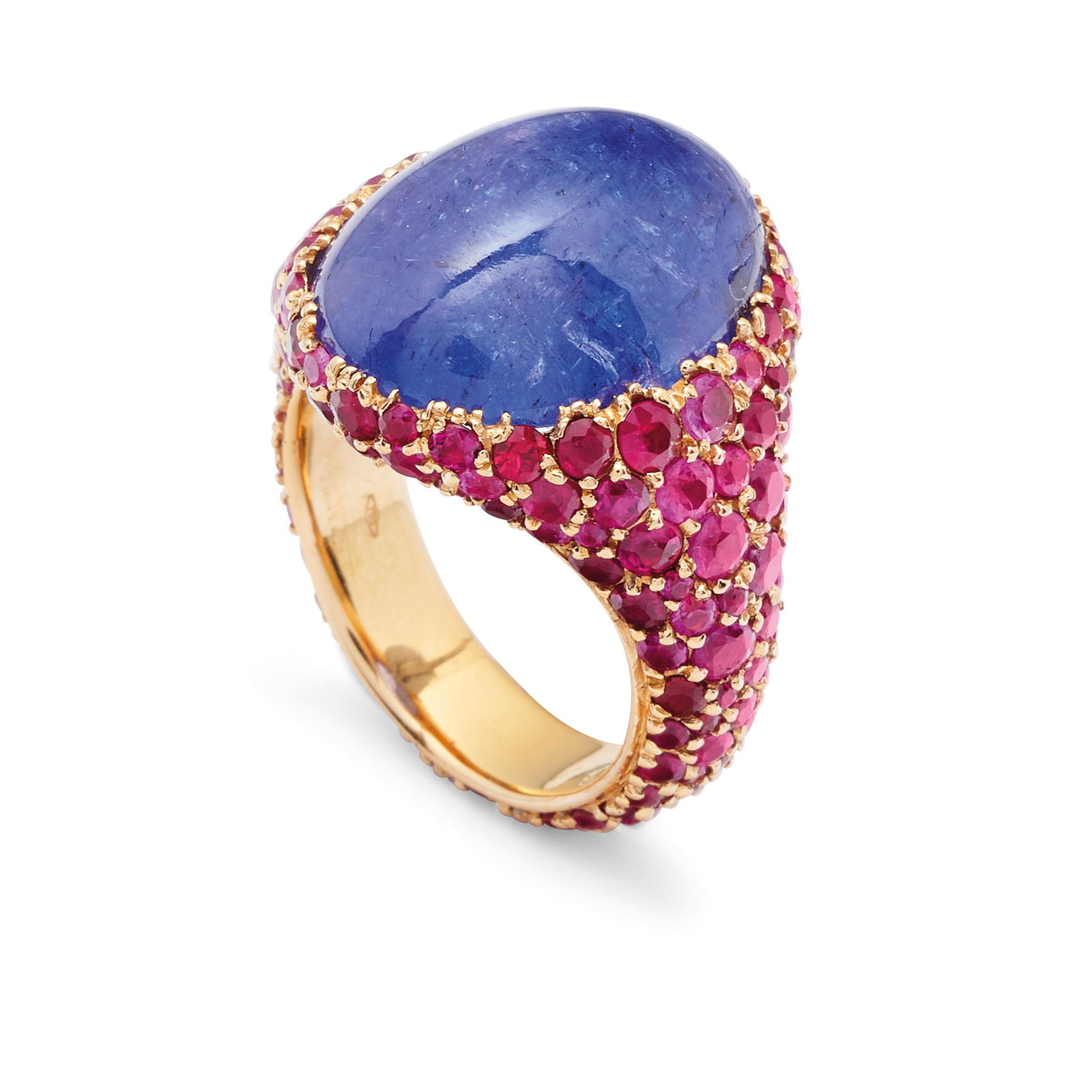 BAGUE EN OR, TANZANITE ET RUBIS (1 of 2)