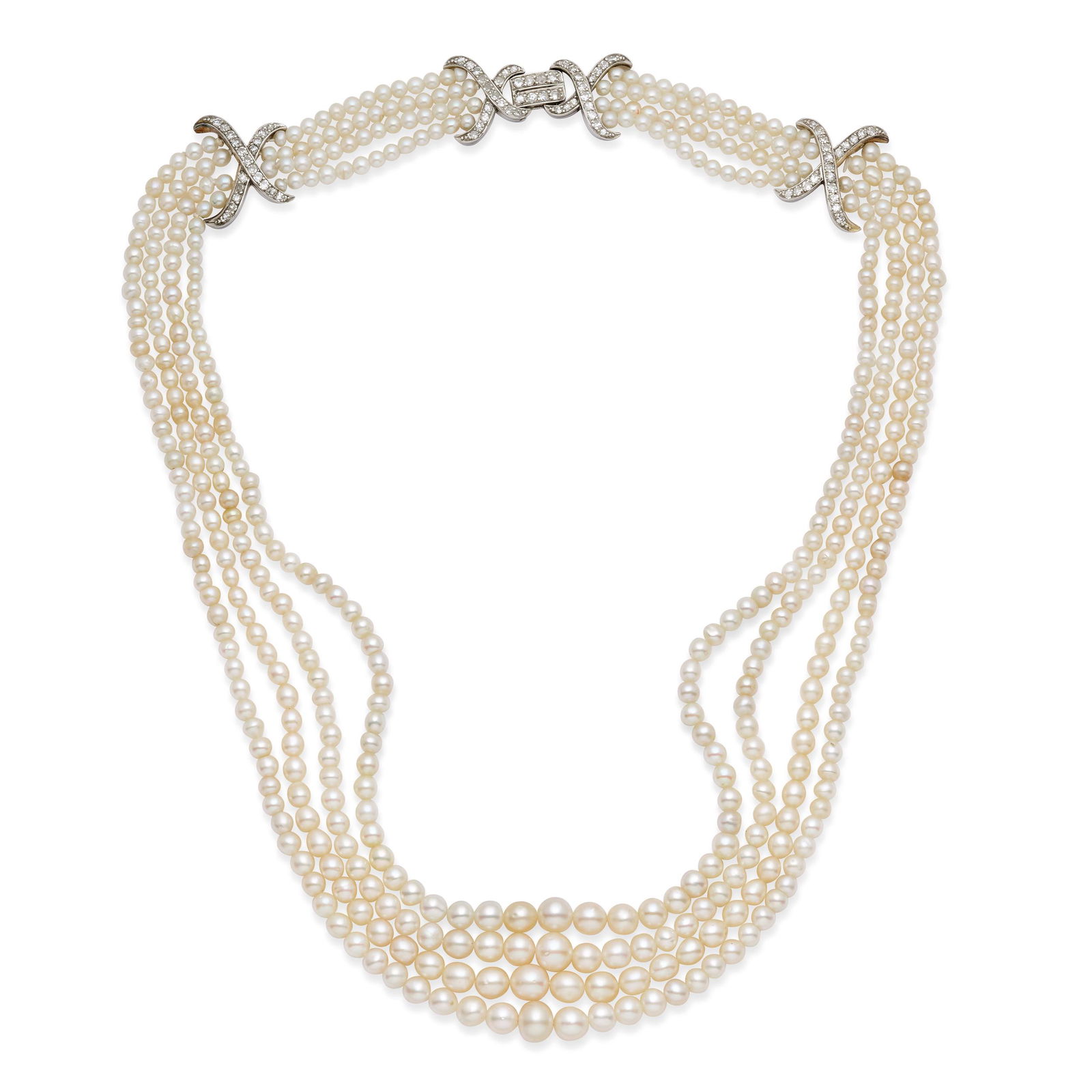 COLLIER EN PLATINE, PERLES FINES ET DIAMANTS (1 of 1)