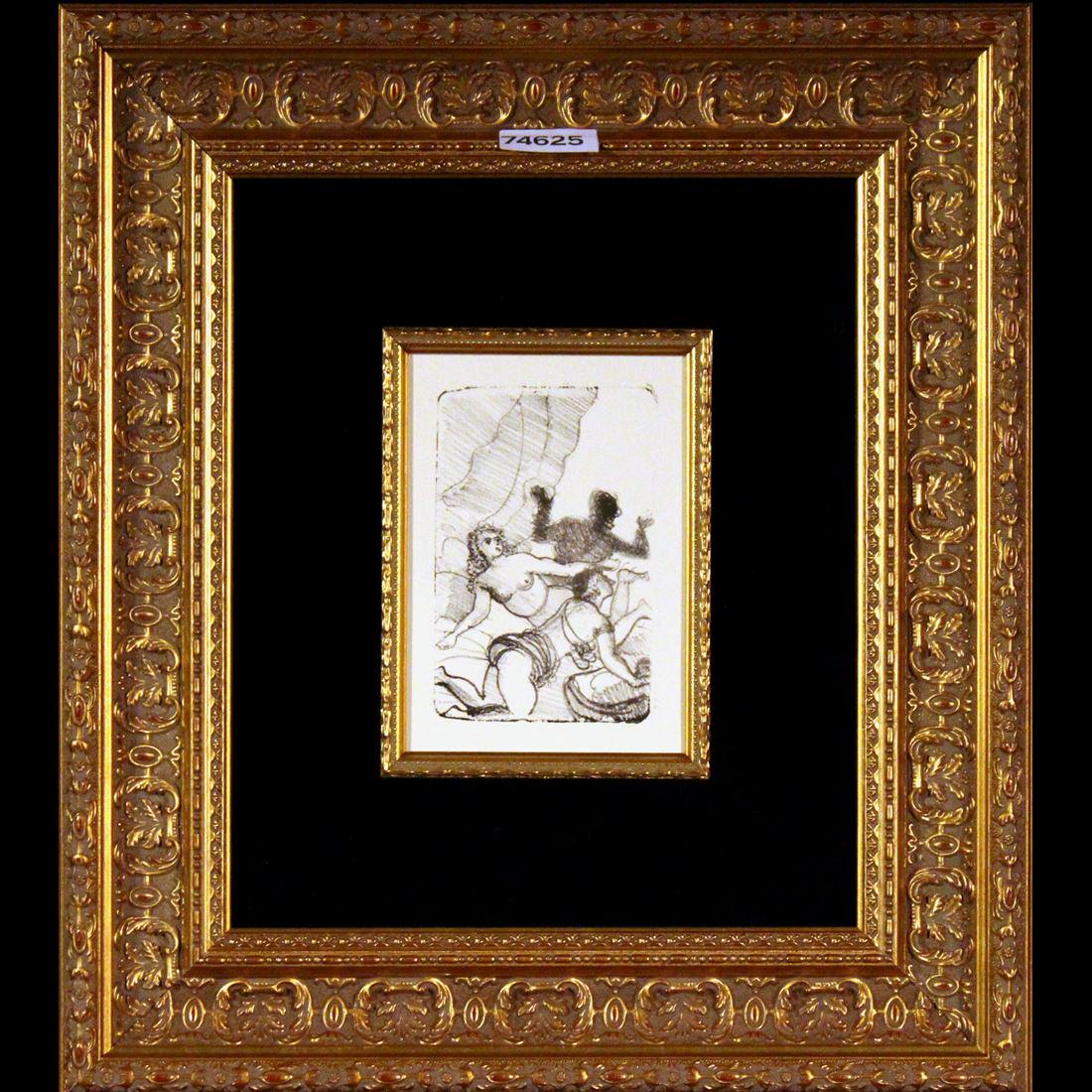 Andre Derain-L'ombre: Andre Derain (French, 1880-1954). Original lithograph printed in black ink on China paper. First state, First printing. One of only 160 examples printed on the press of Mourlot Freres in Paris, 1949.