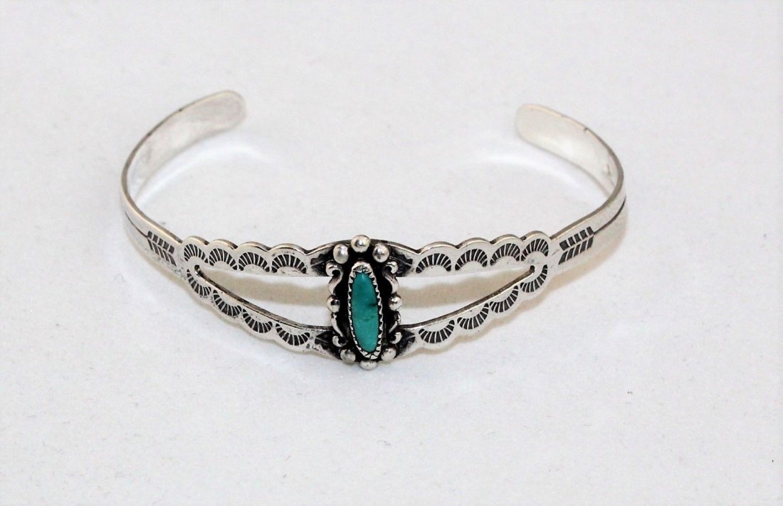 Teddy Draper Vintage Sterling Silver Turquoise Bracelet (1 of 5)
