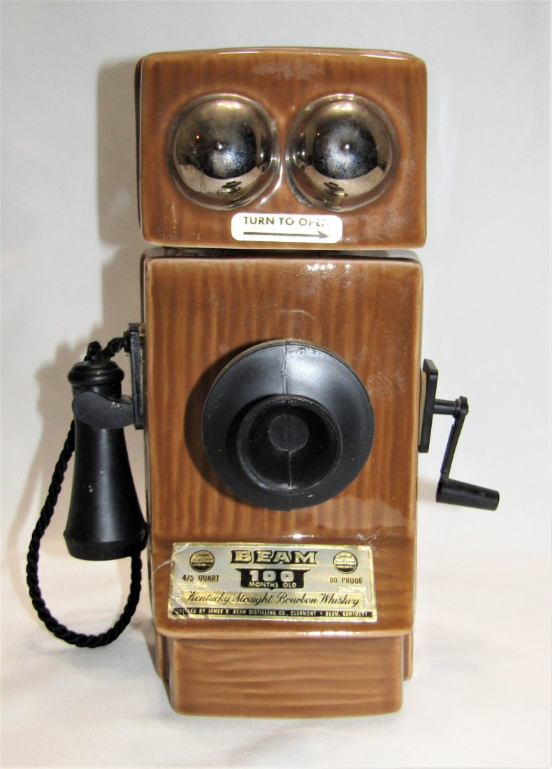 Vintage JIM BEAM Porcelain Magneto Telephone Decanter (1 of 5)