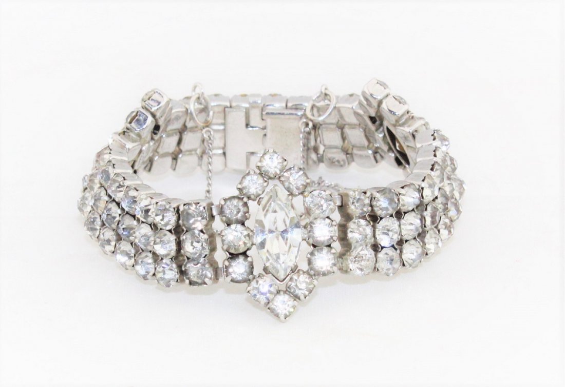 Vintage Clear Rhinestone Bracelet by Kramer of NY (1 of 4)