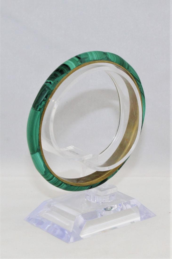 Vintage Malachite Brass Bangle Bracelet (1 of 4)