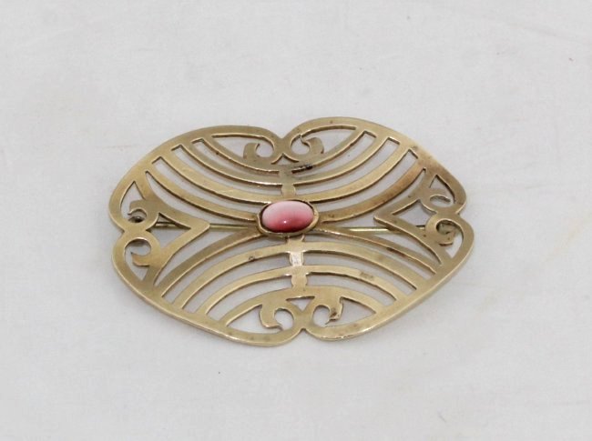 Victorian Art Nouveau Large  2.75" x 2" Brooch C Clasp (1 of 3)
