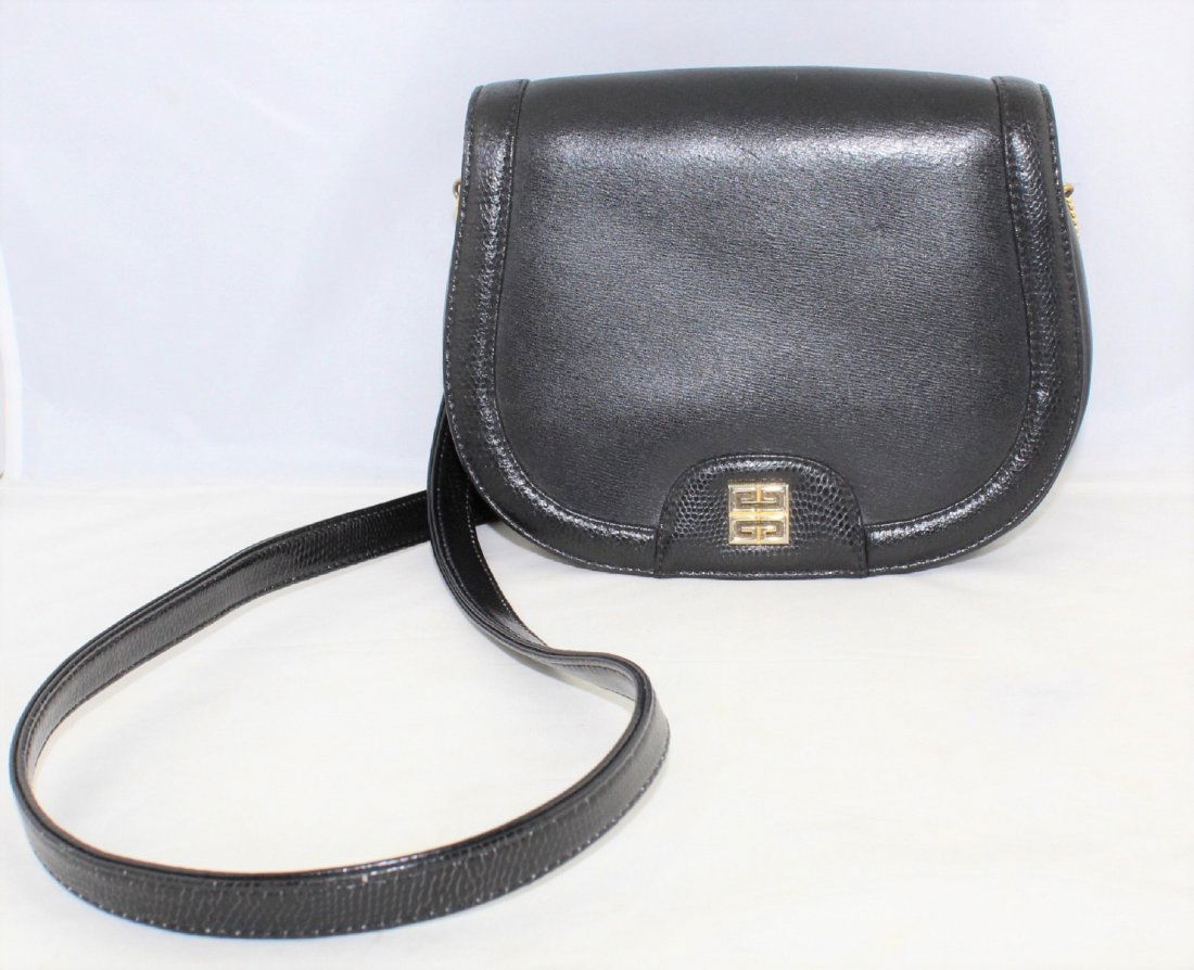 Vintage Givenchy Black Leather Shoulder Bag