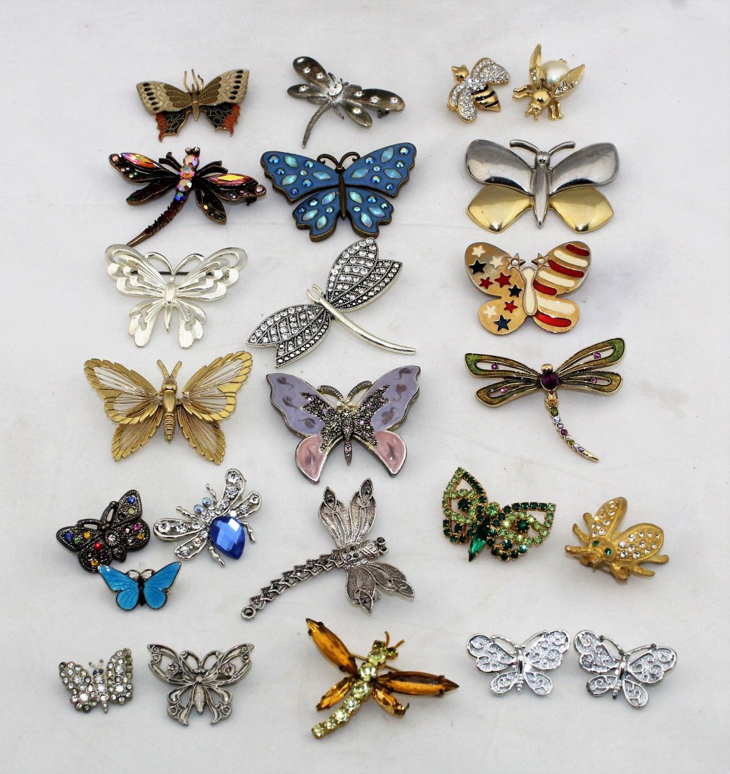 Butterfly Pin Brooch Lot -  Many Signed (1 of 3)