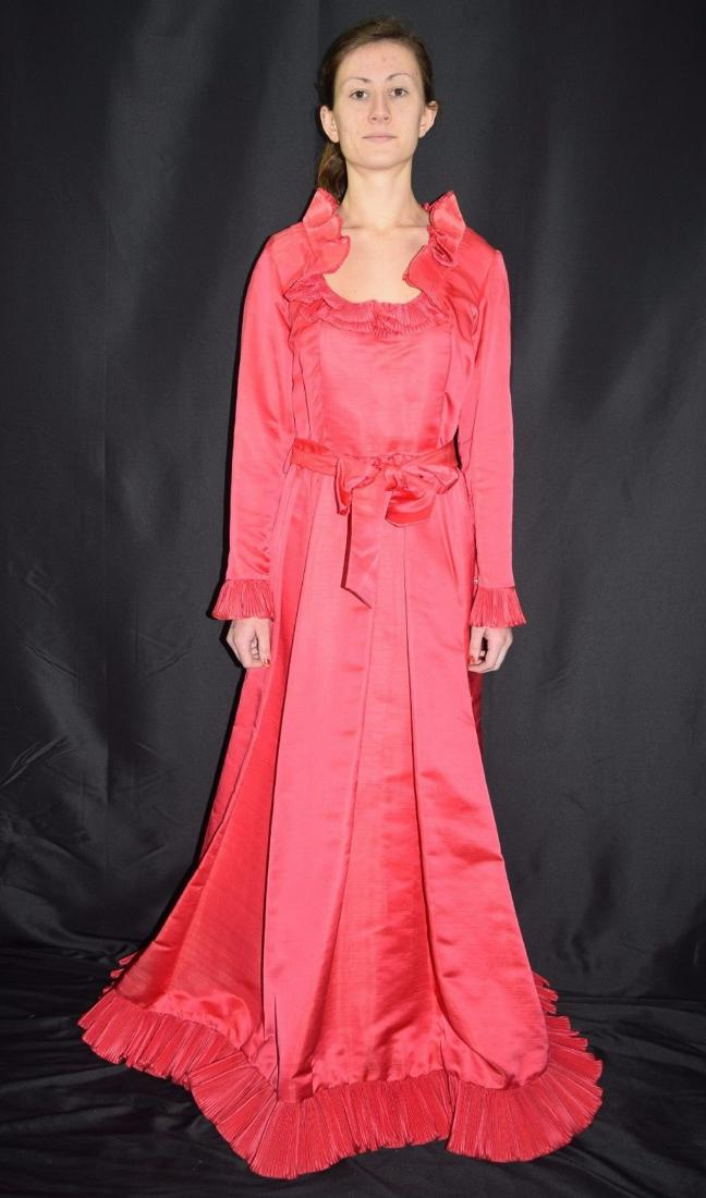 Vintage VICTOR COSTA Pink Silk Formal Gown Dress Size M (1 of 9)