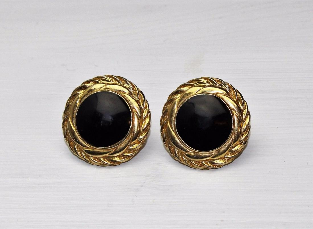 Givenchy Rhinestone Gold Tone Metal Clip On Earrings (1 of 3)
