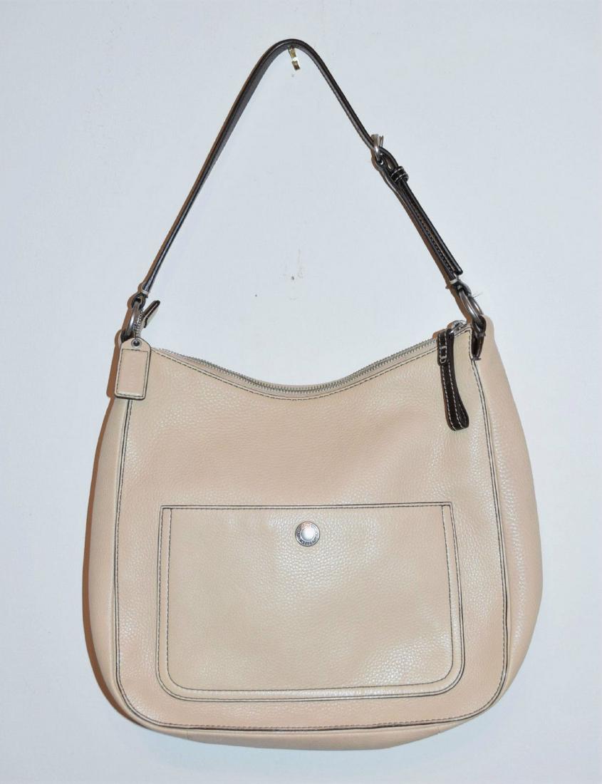 COACH Ivory Color Leather Handbag Purse - Soft Pebble (1 of 8)