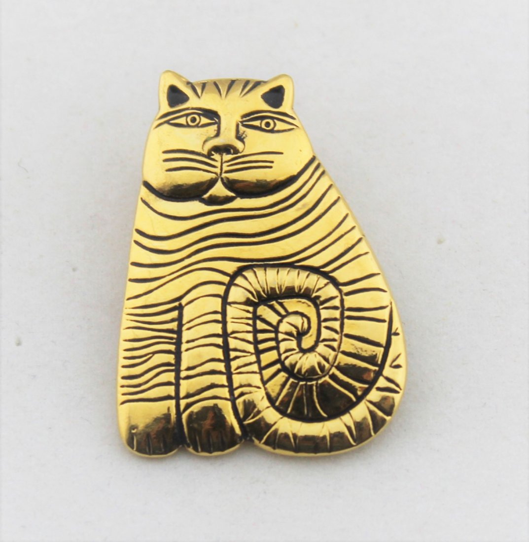 Laurel Birch Signed Cat Pin Brooch (1 of 2)