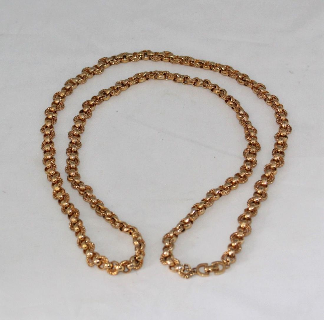 Authentic CHRISTIAN DIOR Heavy 36" Gold Tone Necklace (1 of 6)