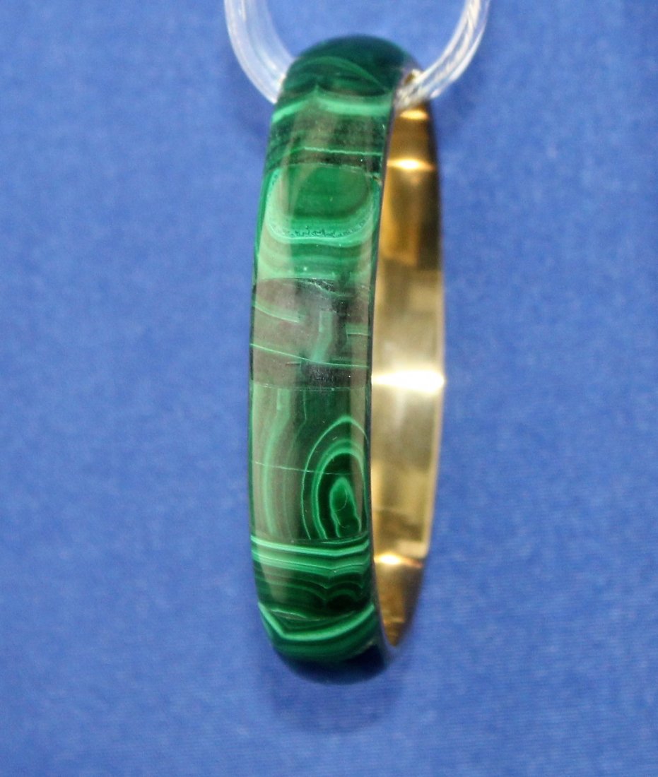 Malachite and Brass Bangle Bracelet (1 of 3)