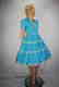 Vintage 50's Blue Rockabilly Fiesta Patio Squaw Dress - 2