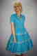 Vintage 50's Blue Rockabilly Fiesta Patio Squaw Dress - 3
