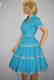 Vintage 50's Blue Rockabilly Fiesta Patio Squaw Dress - 8