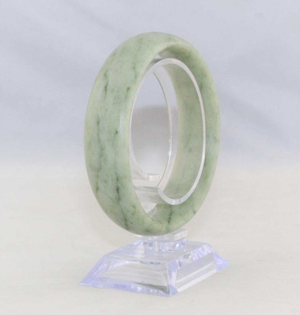 Large Natural Green Jade Nephrite Bangle Bracelet (1 of 4)