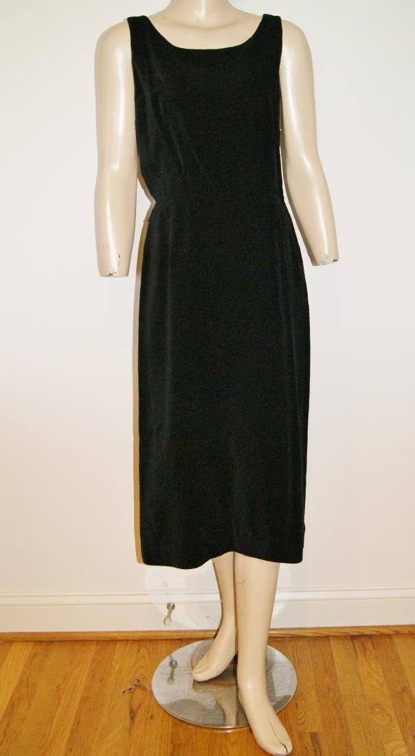 50's HENRY ROSENFELD Black Velvet Dress - Size 4 (1 of 9)