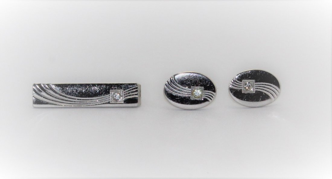 Vintage Men's ANSON Cuff Links & Tie Clip (1 of 2)