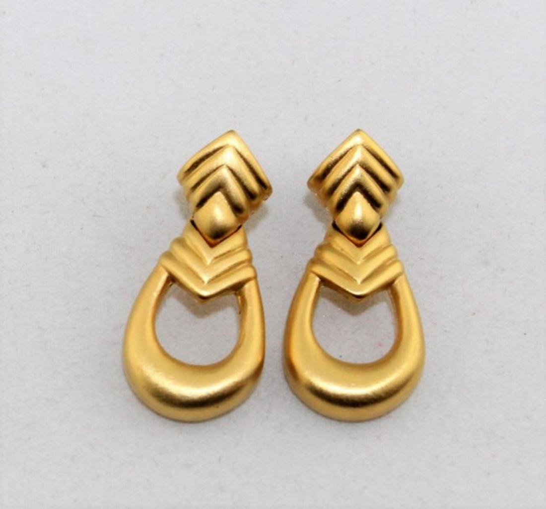 Givenchy Gold Tone Dangling Drop Earrings: Givenchy Gold Tone Dangling Drop Earrings measure 1 1/4" long and 5/8" wide.