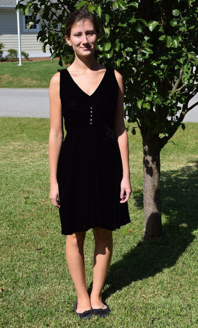 Vintage 60's Black Velvet Cocktail Mini Dress - S/M: Vintage 60's Black Velvet Cocktail Mini Dress Rhinestone Buttons - Size MDetails: Gorgeous early to mid 60's black velvet cocktail mini Dress with rhinestone buttons. It has an empire waist with a fla