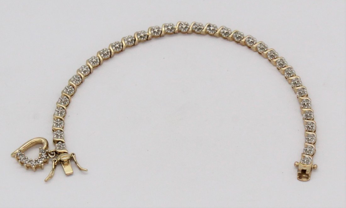 Vintage Sterling Silver 925 Gold Vermeil Charm Bracelet (1 of 5)