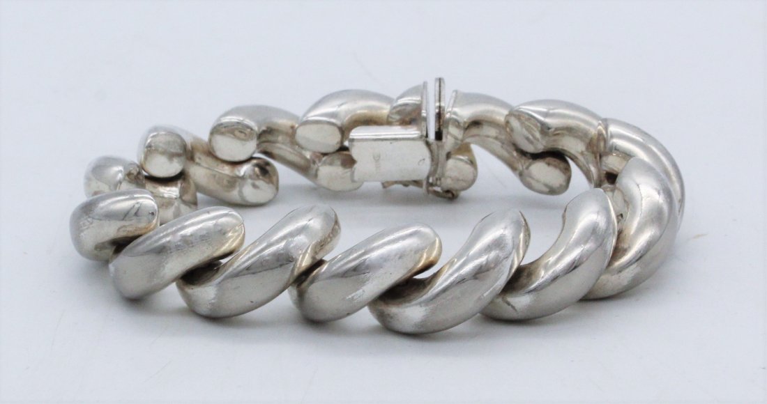 Vintage Sterling Silver 925 Macaroni Link Bracelet (1 of 4)