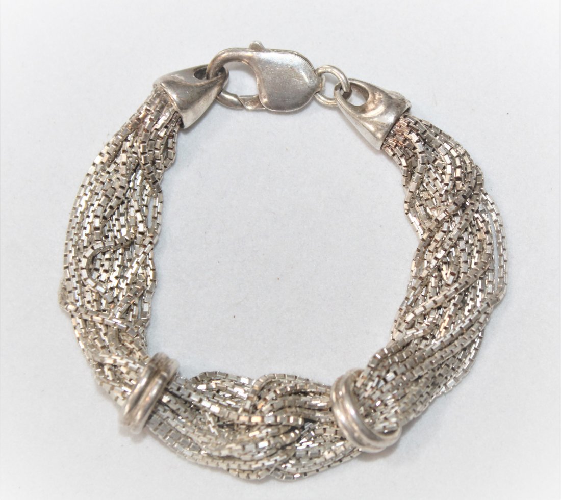 Italian Sterling Silver Multi Chain Bracelet 39.3 Grams (1 of 2)