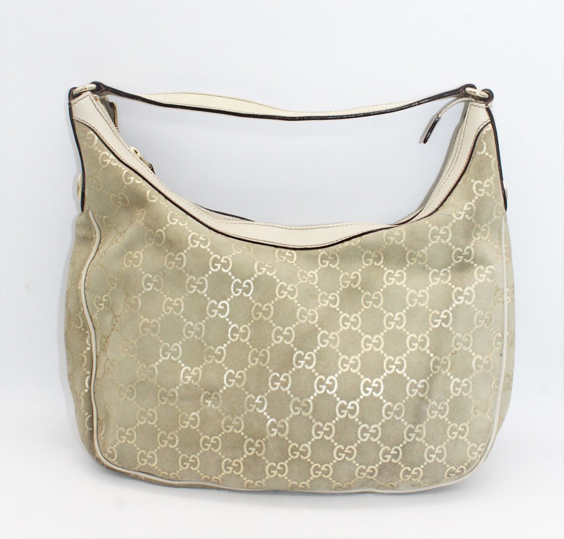 Vintage GUCCI Beige Monogram Shoulder Bag (1 of 5)